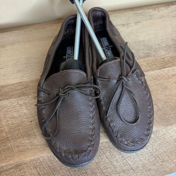 Minnetonka Moosehide Brown Leather Loafers main image 5